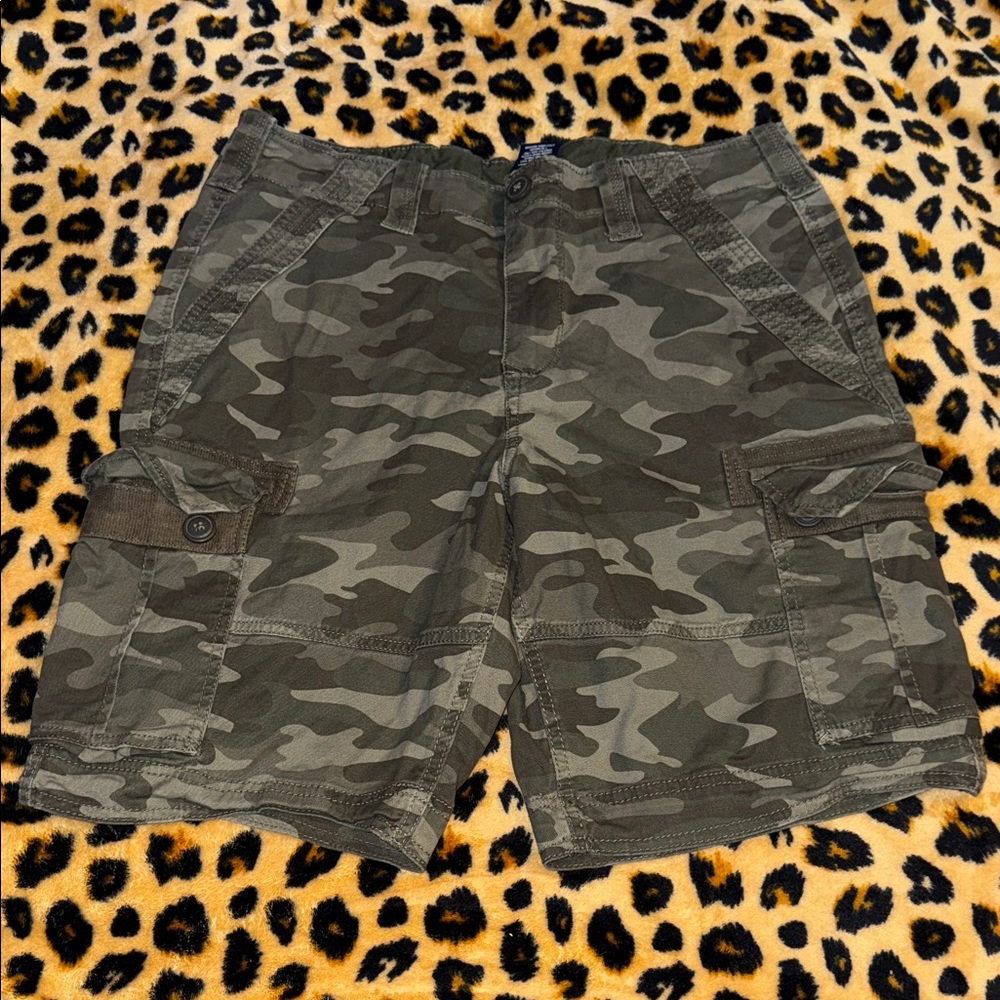 George Men's Green Camouflage Cargo Shorts